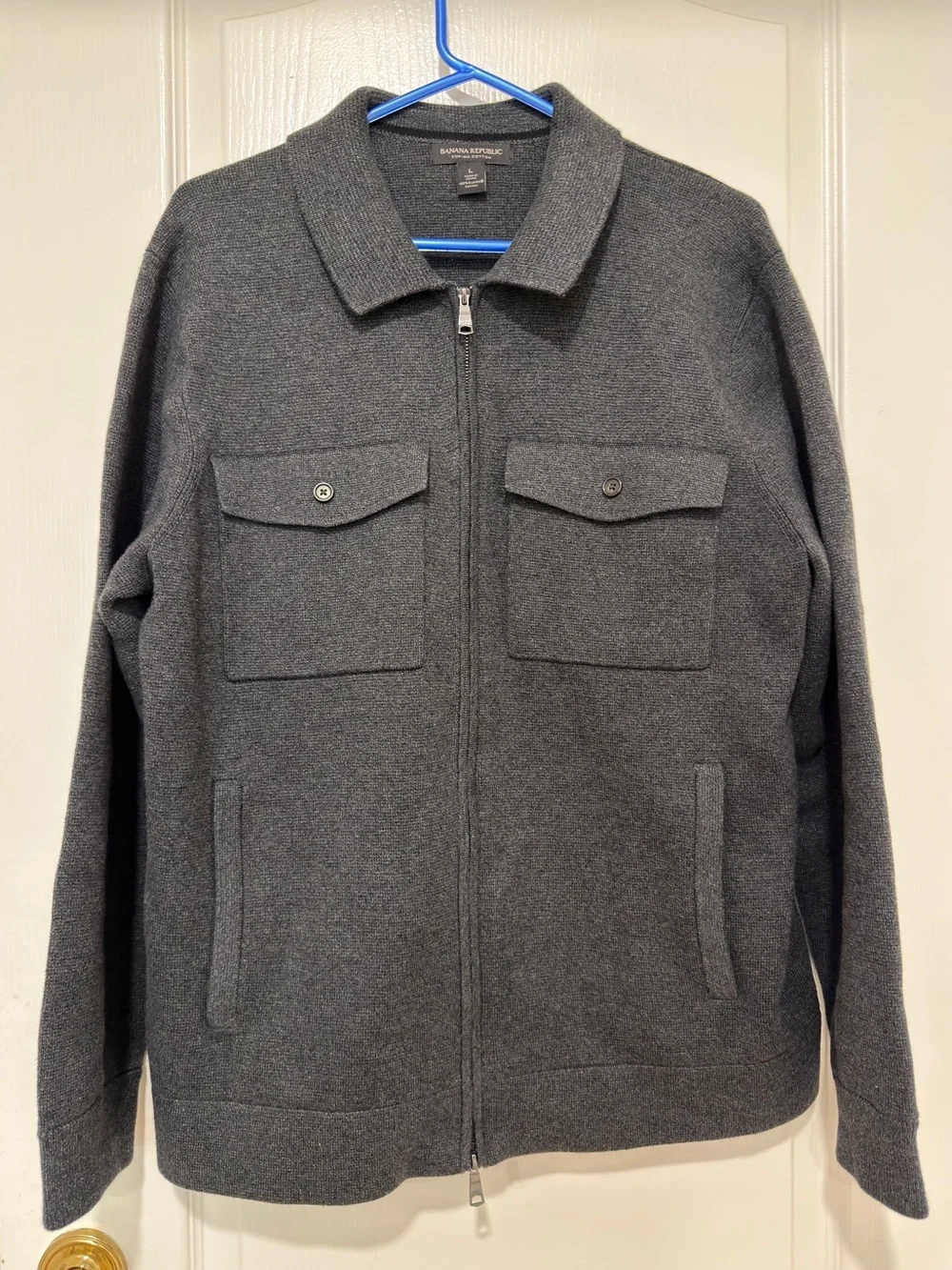 Banana Republic Charcoal Gray Zip-Front Jacket